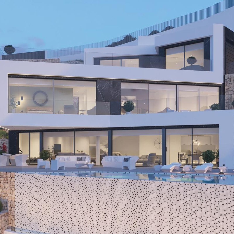 Minimalistyczna willa z widokiem na morze i basenem typu infinity